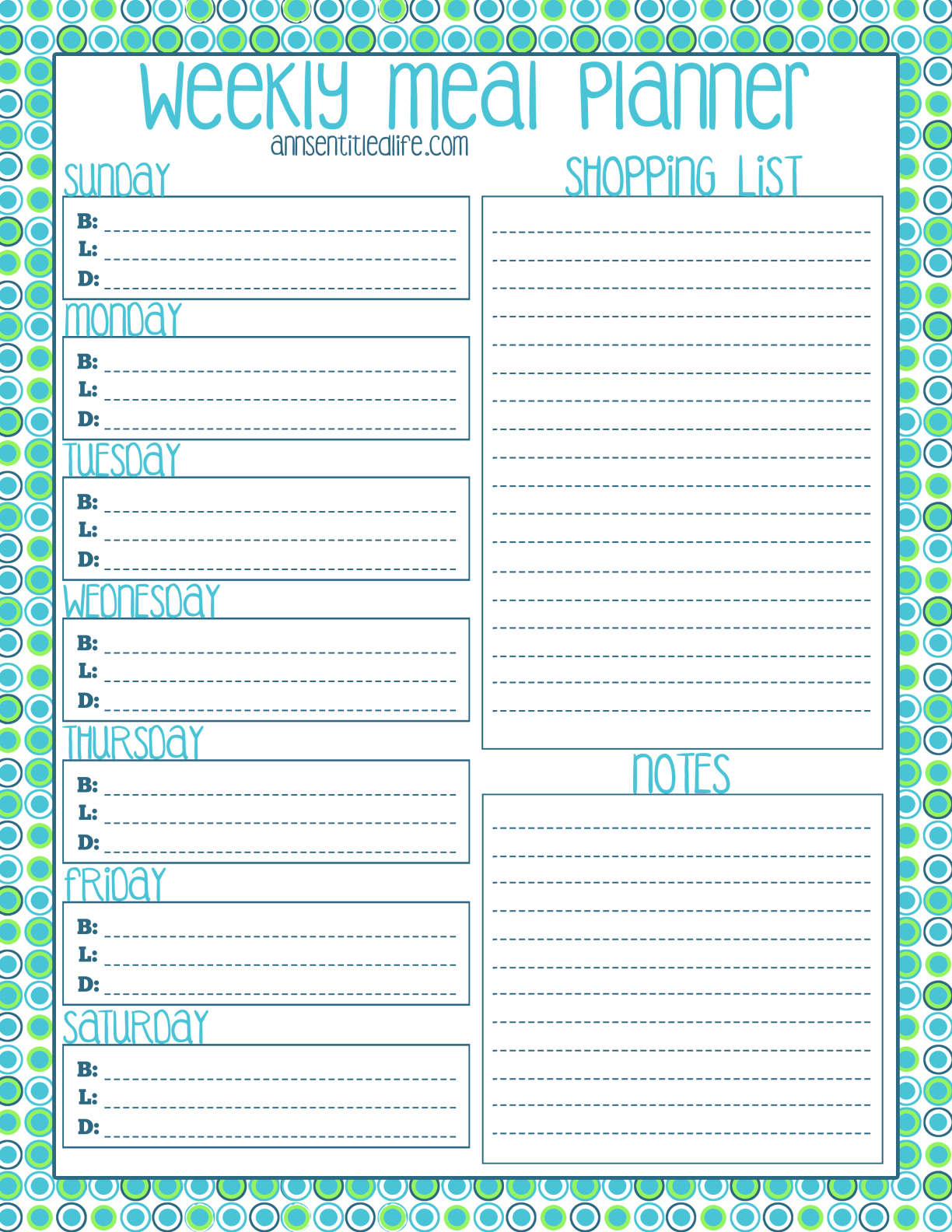 FREE Printable Recipe Card Meal Planner And Kitchen Labels