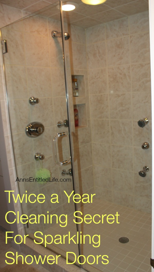 Twice a Year Cleaning Secret For Sparkling Shower Doors. Only clean your shower doors twice a year and have them sparkling clean all year long!? What’s the secret? Well, let me tell you…