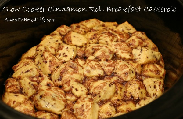 Slow Cooker Cinnamon Roll Breakfast Casserole