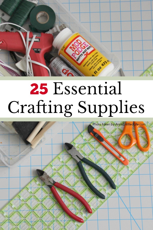 Craft supplies set on a self healing mat