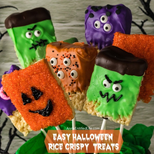 Easy Halloween Rice Crispy Treats Recipe. These easy Halloween crispy rice treats are the perfect solution for a Halloween party or lunchbox. These delicious Halloween treats are highly customizable and a fun decorating project for your whole family!