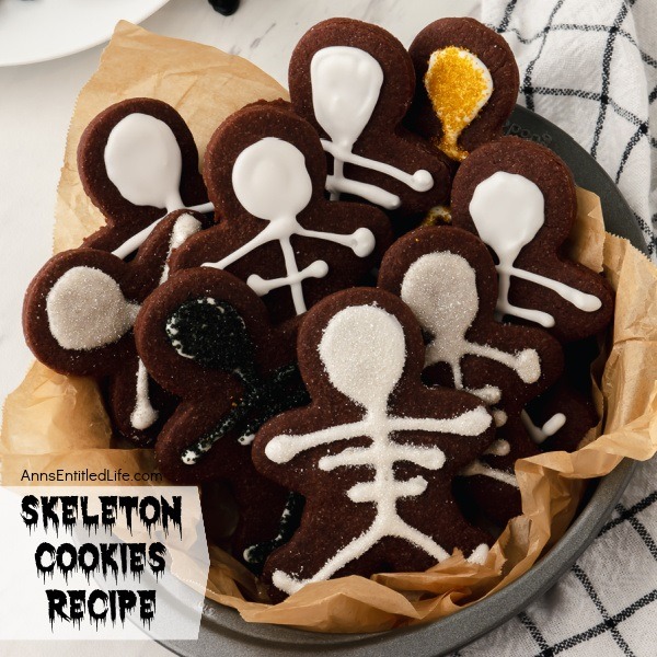 Skeleton Cookies Recipe. These fun and spooky skeleton cookies are a delicious Halloween treat that your little ghosts and goblins will love! Easy to make, these chocolate skeleton cookies will be a big hit at your next Halloween party, packed in a school lunchbox, or as an afternoon snack.