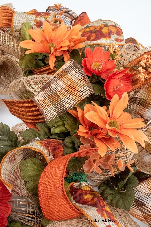 Autumn Deco Mesh Wreath | Easy to Make DIY Tutorial. With this simple DIY tutorial, you can create a stunning autumn deco mesh wreath. It's perfect for adding a festive touch to your home decor this fall season.