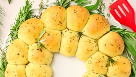 Pull-Apart Festive Christmas Dinner Rolls Wreath Recipe